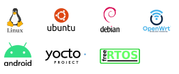 操作系统:Linux，ubuntu，debain，OpenWRT，Android，yocto，free RTOS