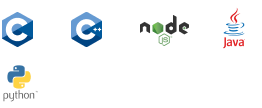 开发语言：C，C++，node，java，python